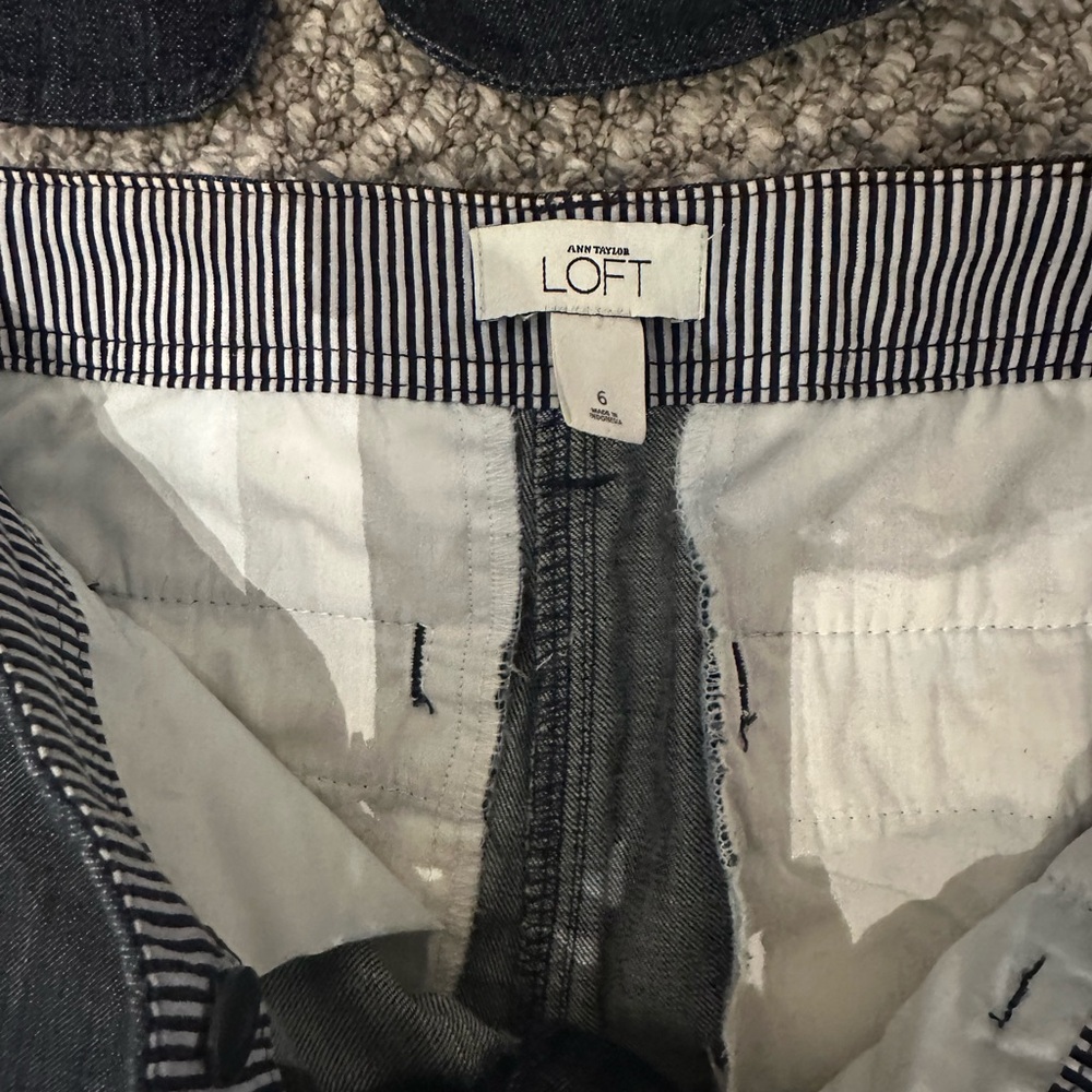 LOFT Striped Denim Jacket and Pants Set - Picture 4 of 5